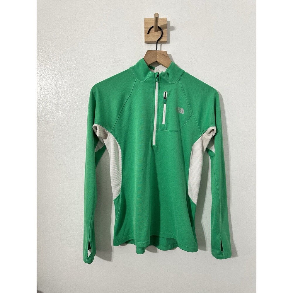 The North Face Women’s Flash Dry Athletic Pullover Green & White Medium
